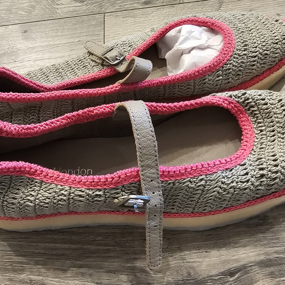 Women's Gray and Pink Loafers - Picture 3 of 9